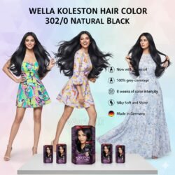 Wella Koleston Intense Natural Black Hair Color 302/0  Silky Soft and Shine Made in Germany Wkhc