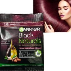 GARNIER Hair Colouring Creme, gar0 100% Grey Coverage, Black Naturals, 3.16 Natural Burgundy, 20g + 20ml