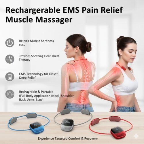 Rechargeable EMS Pain Relief Muscle Stimulator Massager Intelligent Micro current (nmcs) Smart Hanging Cervical Spine Shoulder Massage Neck, Deep Tissue