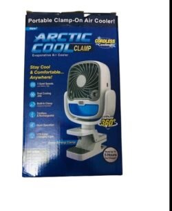 Arctic Cool Clamp [accr] Portable Fan, USB Rechargeable Fan 3 Speed Small Fan, Great Stroller Fan, Travel or Desk Fan, Cordless Personal Evaporative Air Cooler, Universal Clamp for Indoor & Outdoor Use, 360 Degree Head Swivel