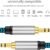 Professional TRS Stereo AUX Cable (6.6ft/2m Hi-Fi Sound) Male to MALE 3.5mm Auxiliary Audio Nylon Braided Cord Stereos Cable for Headset Car Speaker Sound bar PC Laptop and more