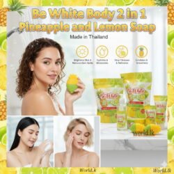 095e084bc9631bae2b9f817c2706d3d5.jpg Pineapple and Lemon 2 in 1Soap Be White Body 100g 1 Sachet Bplc (Made in Thailand) Brightening and Evening Skin Tone