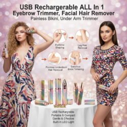 USB Rechargeable ALL In 1 Eyebrow Trimmer, Facial Hair Remover Painless Bikini, Under Arm Trimmer U2EE