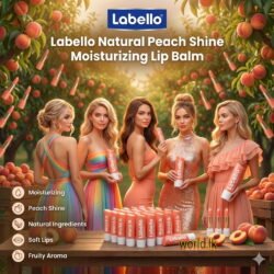 Labello Natural Peach Shine Lip Balm Labe Moisturizing Lip Care 4.8g Made in Germany