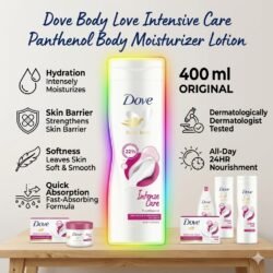 400 ML Original Dove Body Love Intensive Care Panthenol Body Moisturizer Lotion dbic