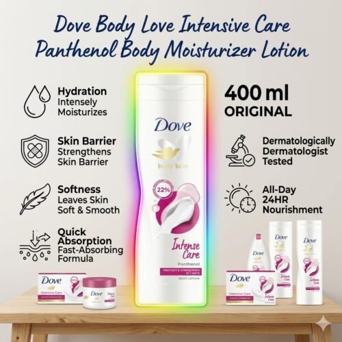 400 ML Original Dove Body Love Intensive Care Panthenol Body Moisturizer Lotion dbic