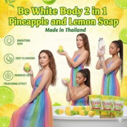 10a4a2e88c562102f00edc4b605c3ed6.jpg Pineapple and Lemon 2 in 1Soap Be White Body 100g 1 Sachet Bplc (Made in Thailand) Brightening and Evening Skin Tone