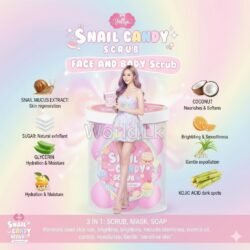300g FACE AND BODY Jellys Snail Candy SCRUB jscs 16 Balls Dead Skin Cells to Reveal Smooth Healthy Whitte*ening Skin Thailand