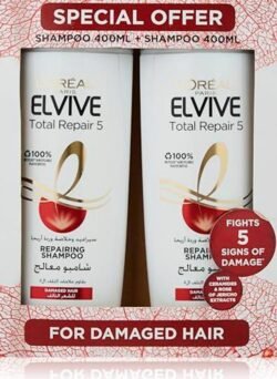 156c65f7d50cc5ca7c15508bf1dedec1.jpg 2 In 1 L'OREAL Paris Elvive Total Repair 5 LETR Repairing 400ML Shampoo + 360ML Conditioner
