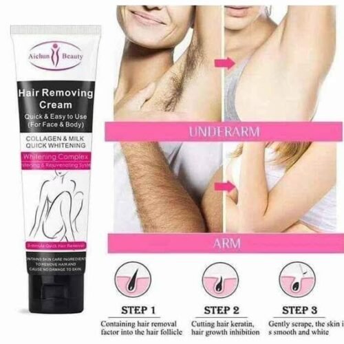 18df352a11d1231434239ea1ecde6294.jpg Aichun Beauty Whitening Hair Removing Cream for Face Body Legs Bikini Abhr with Painless Collagen & Milk 100ML
