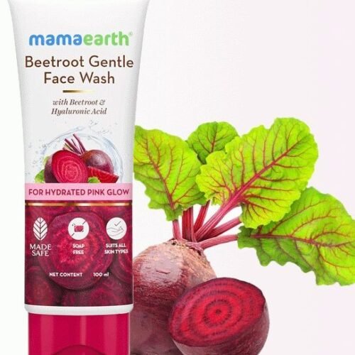 191d2d7b5ec99d91c98e56fe6b7760cd.jpg MAMAEARTH bn9 Beetroot Gentle Face Wash & Hyaluronic Acid for Hydrated Pink Glow -100ml
