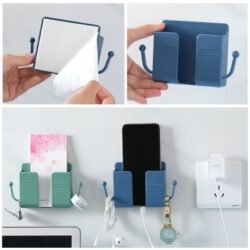 198f22126e8a222544d4874c9b7074d1.jpg Mobile Phone Charging Wall Mounted Self-Adhesive Organizer Control Storage Box Remote Control, Multifunction Stand Rack Phone Plug Wall Holder hook (wmsa)