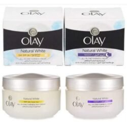 Natural WHITE Fairness Olay Night WHITENING CREAM 50g And Olay Day CREAM SPF, 50g 50g X 2 (2 in 1pack) odnc