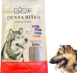 Bairo cwy Denta Bites Liver Chewy Sticks Treats for Dogs 125g
