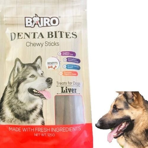 2012761eb945449ef83abbf910c83707.jpg Bairo cwy Denta Bites Liver Chewy Sticks Treats for Dogs 125g