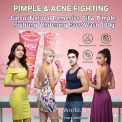 Junsui Natural Pimple & Acne Fighting Removes Excessive Oil & Whhi itening Face Wash 100g  jnpf