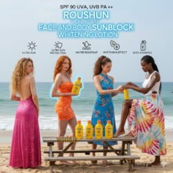 Roushun Face and Body Sunblock Sun block Lotion SPF 90 UVA, UVB PA ++”.200ml rsbl