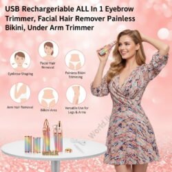 USB Rechargeable ALL In 1 Eyebrow Trimmer, Facial Hair Remover Painless Bikini, Under Arm Trimmer U2EE