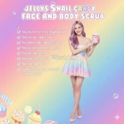 300g FACE AND BODY Jellys Snail Candy SCRUB jscs 16 Balls Dead Skin Cells to Reveal Smooth Healthy Whitte*ening Skin Thailand