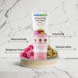 MAMAEARTH mm7 Multani Mitti Face Wash with Multani Mitti & Bulgarian Rose for Oil Control & Acne - 100 ml