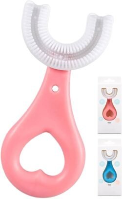 CIBZ U Shaped (uskt) Toothbrush for Kids Manual WHITENING Toothbrush Silicone Brush Head for Kids Children Infant Toothbrush for 2-6 Years Mouth-Cleaning