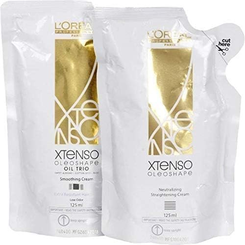 LOREAL (xt2m) Paris X-Tenso Oil Trio Extra Straightener CREAM Resistant Hair Rebonding Straight Perm Set 125ml+125ml