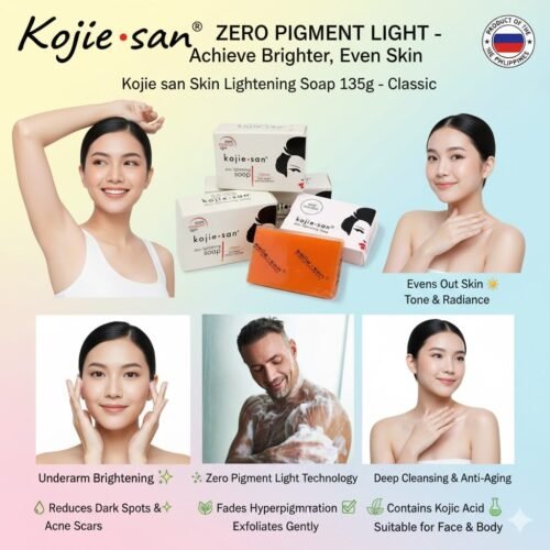 Philippine Kojie san Soap 135g (Large ) Original  Zero Pigment Light  Skin Lightening Classic Soap, Kojiesan (ksls)