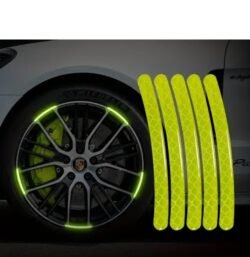 20PCS Car Wheel (20ls) Reflective Luminous Stripes Bike Decorative Strips Accessories Use of Bicycle and Motorcycle Tyre Stickers Car Sticker Color: Yellow
