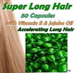 THAILAND Original Natural HERBAL SUPER LONG HAIR 50 Pcs with slhc Vitamin E and Jojoba Oil Capsules for repair dried or damaged hair Growth.