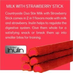 Countryside cmm Duo Stix All Dog Breeds Milk with Strawberry, 70g