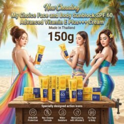 3a81d00eb6945a3f51340e47bbeb6ece.jpg Thailand My Choice Face and Body Sunblock SPF 60 Advanced Vitamin E Plus+++ Cream mc60