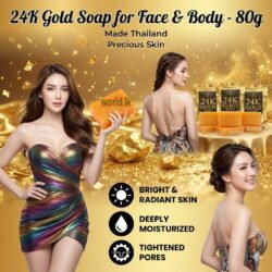 Precious Skin Made in Thailand Gold 24K Soap for Face & Body - Natural Active Ingredients 80g go4k