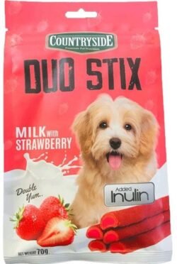 Countryside cmm Duo Stix All Dog Breeds Milk with Strawberry, 70g