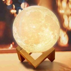 15 cm 3D Moon Touch Sensor Lamp Mlp with Wooden Stand Bedroom Decoration Light Night Lamp Multicolor Birthday Gifts for Boys Girls Friends Lover