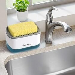 SOAP Pump Kitchen Dish SOAP (ksd) Dispenser and Sponge Holder, 2-in-1 Dish washing SOAP Pump Dispenser for Kitchen Sink