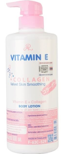 Vitamin E mita COLLAGEN VELEVET Skin Smoothing Body Lotion 600ml by AR Made in THAILAND