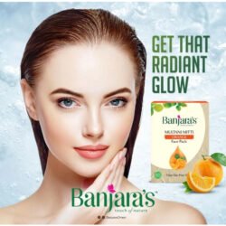 Banjaras fr0 Multani Mitti Orange Face pack Clear Tan Free Skin 100g