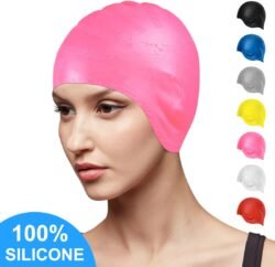 422298164bdb47d9433630df579c39cb.jpg High Quality WATERPROOF Swimming Caps 100% SILICONE Unisex Swim Cap (mssc) for Women Man Short Hair Long Hair