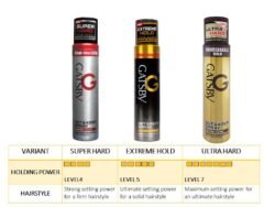 GATSBY Set & Keep Hair Spray - Extreme Hold 250ml |170g  Quick Drying, Long Lasting Hold, No Flaking & Natural Shine gskh