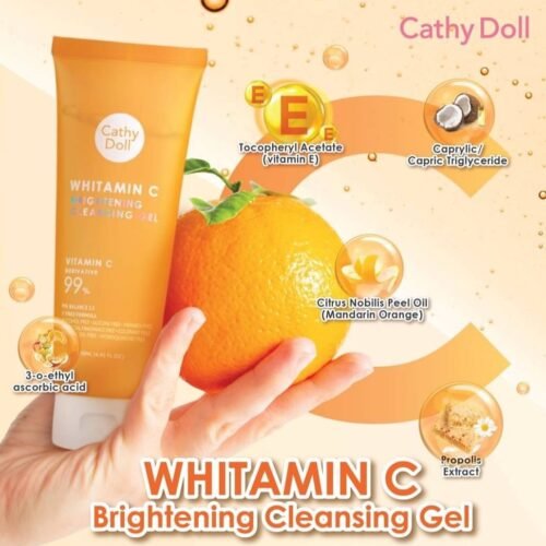 47db73fc022dd82269b7c5e514f52cf0.jpg CATHY DOLL Brightening WHITENING Cleansing Gel FACE Wash cdwf Vitamin C reduce black spots 120ml Made in THAILAND