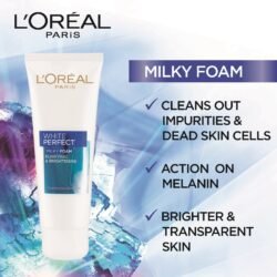 Made in FRANCE LO’real Paris WHITE Perfect Purifying & Brightening Milky Foam Face Wash Fcca