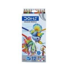 Doms 12 Colour dcps Pencils with free Sharpener