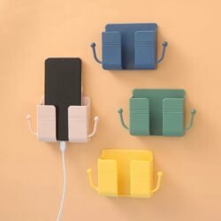 4ed7bdd299fab1dda57e8ffb256049e0.jpg Mobile Phone Charging Wall Mounted Self-Adhesive Organizer Control Storage Box Remote Control, Multifunction Stand Rack Phone Plug Wall Holder hook (wmsa)