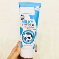 AR ARON Milky (Argc) Charcoal Detoxifying Facial WHITENING Foam Detox & Clean Suitable For All Type 190g