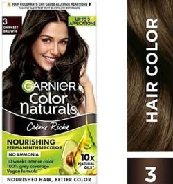 518d907e29214510afe33a890f06abcd.jpg GARNIER,3dd Hair Colouring Creme, Long-Lasting Colour, Smoothness & Shine, Color Naturals, Shade: 3 Darkest Brown, 35ml + 30g from INDIA