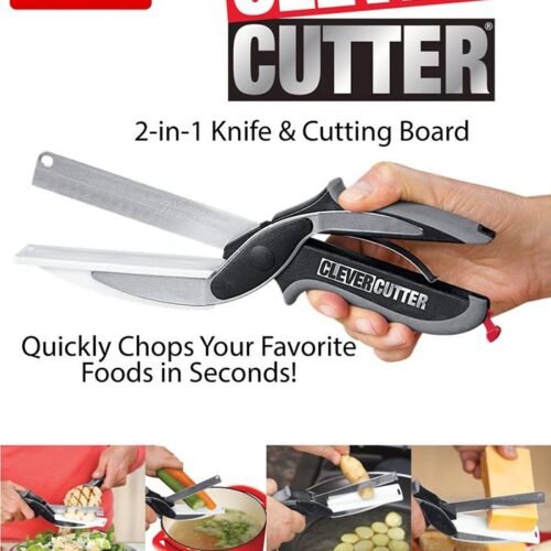 Food-Grade Clever Cutter, 2 In 1 Food Chopper, Knife and Chopping Board CCFC