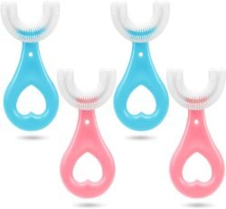 CIBZ U Shaped (uskt) Toothbrush for Kids Manual WHITENING Toothbrush Silicone Brush Head for Kids Children Infant Toothbrush for 2-6 Years Mouth-Cleaning