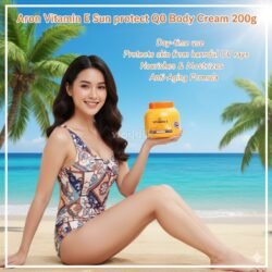 Aron Vitamin E Sun UVA & UVB Protect Radiations Q10 Body Cream 200g avbc