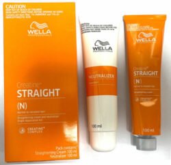 WELLA Professionals wnsc Creatine Straight (N) for Normal to Resistant Hair Straightening CREAM and Neutralizer Single Application Kit 200 ml