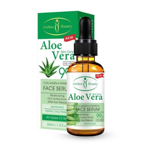 xr:d:DAF5qx-yf2A:11,j:6815487399898774175,t:24011214 AICHUN BEAUTY (alo9) Original Aloe Vera Face Serum 99% Oil Free with COLLAGEN & Vitamin E Oil Control Acne Perfect Primer 30ml
